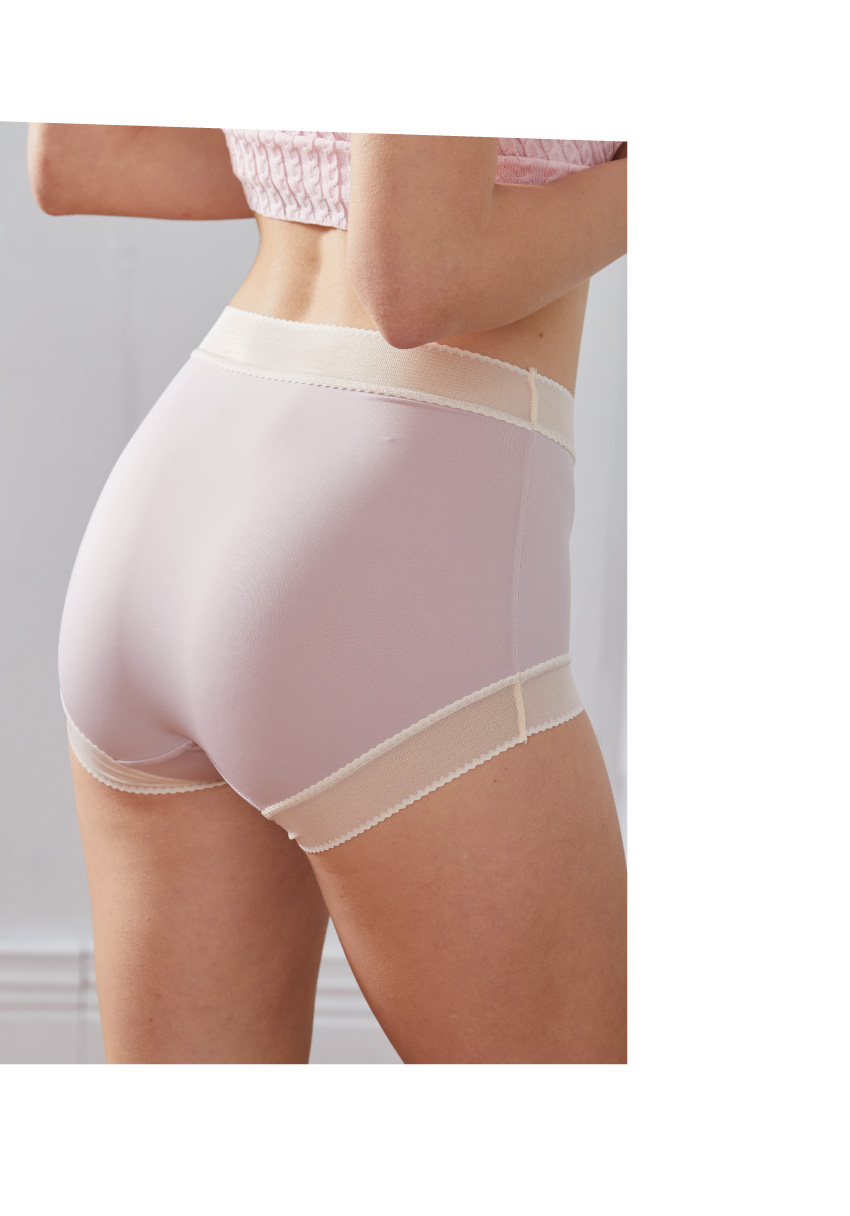 高透氣輕薄抗菌包臀桑蠶絲三角褲 (紫色) M-L