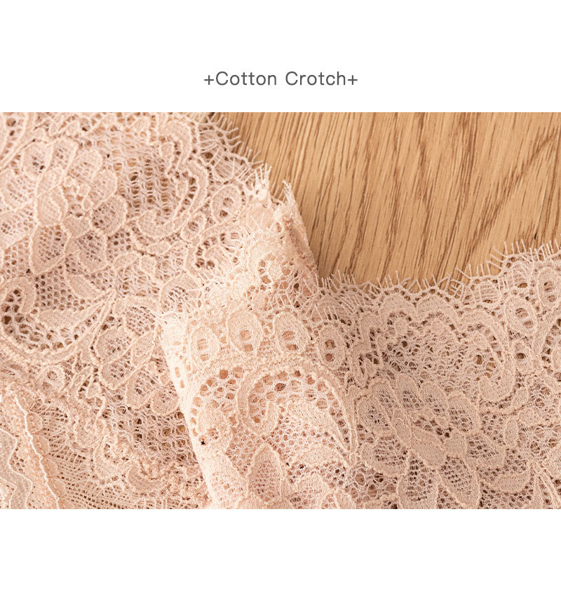 性感甜心蕾絲低腰三角褲 (豆沙) FREE