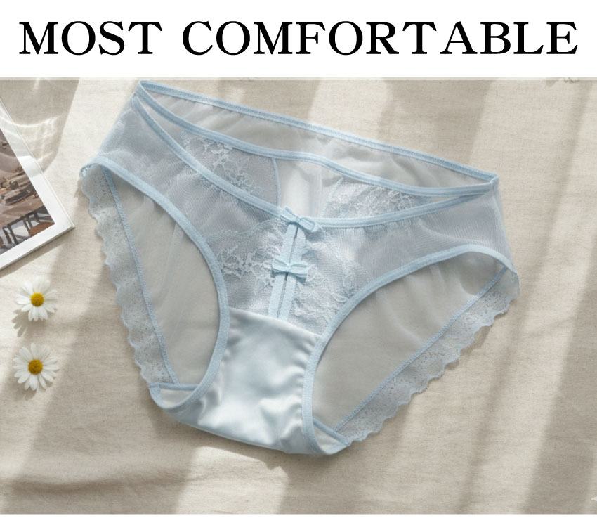 花芯簍空線條低腰三角褲 (淺紫) M-L