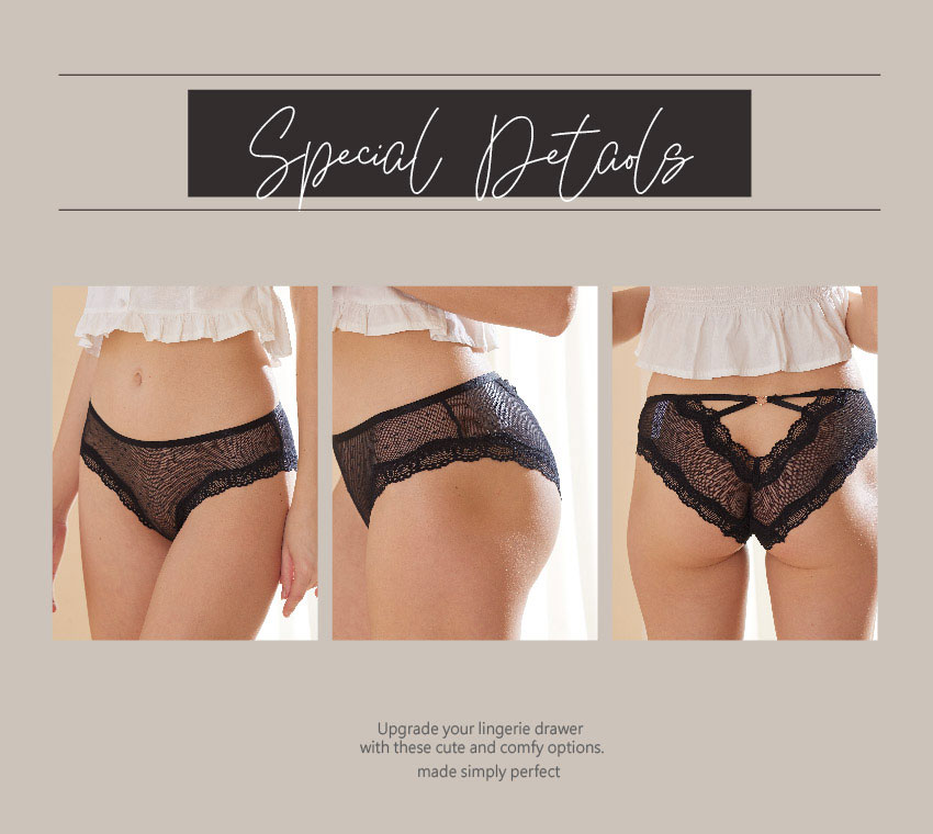 時尚造型愛心飾環性感蕾絲丁字褲 ()