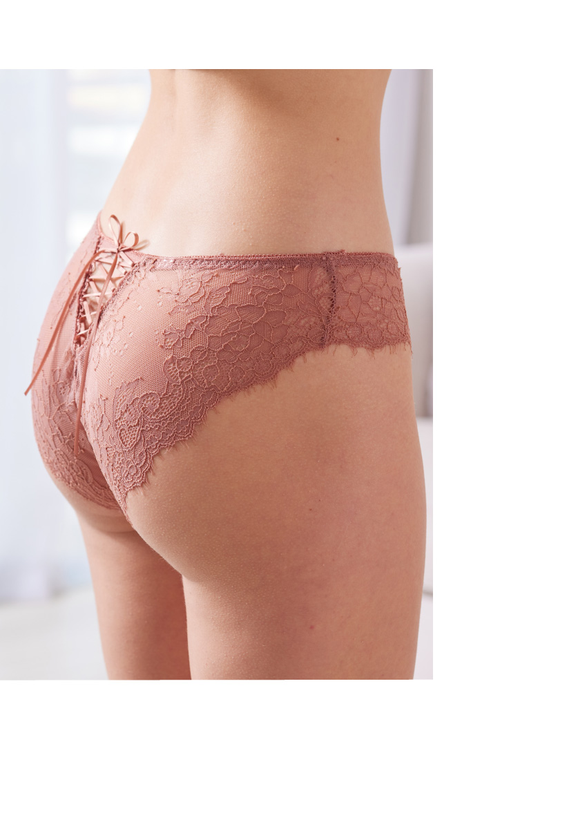 綁帶繫帶蝴蝶結性感包臀三角褲 (白色) M-L