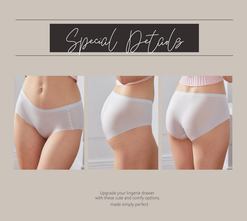 超薄抗菌透氣無痕抑菌三角褲 (粉色)M-L