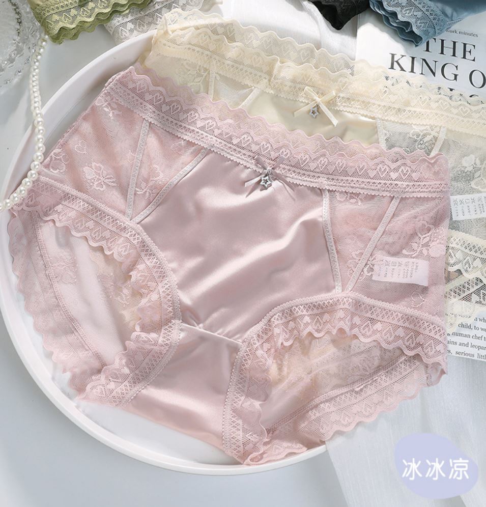 絲滑柔細桑蠶絲舒適三角褲 (粉藕色) L-XL