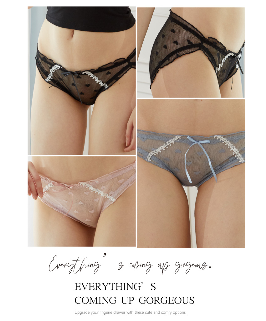 戀愛心情透氣網紗包臀三角內褲 (粉色) L-XL