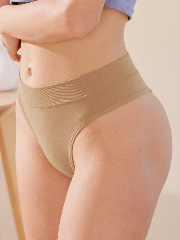 性感隱形運動健身高彈性丁字褲 (膚色)