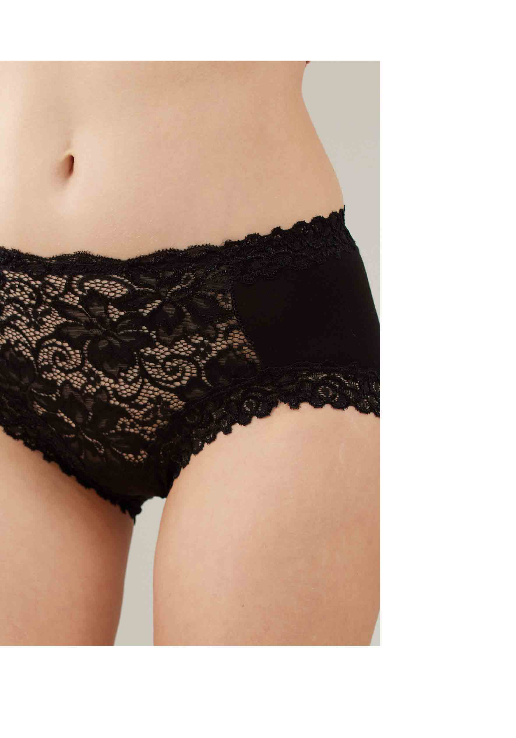 親膚柔感簍空蕾絲蠶絲高級褲 (粉藕色)