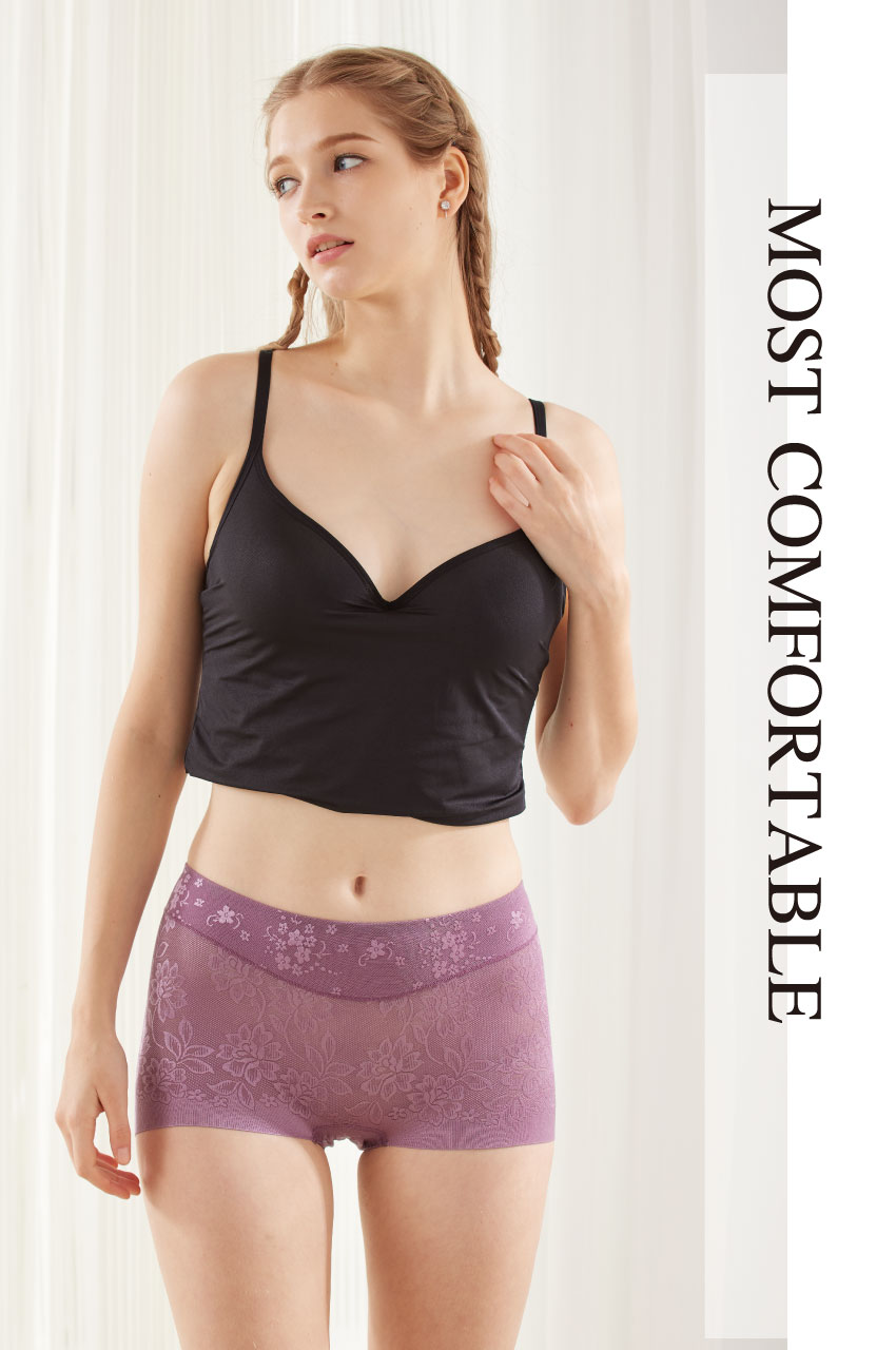 親膚柔感緞面緹花蠶絲高級褲 (黑色)