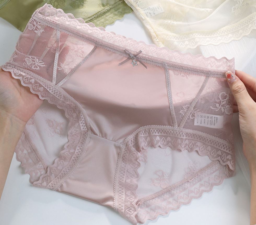 絲滑柔細桑蠶絲舒適三角褲 (粉藕色) L-XL