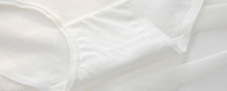 Cotton ss 直條小狗棉質三角內褲(白色) L