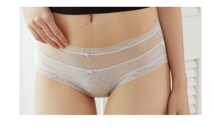 輕薄透氣泡泡網紗包臀三角內褲 (紫色) M-XL