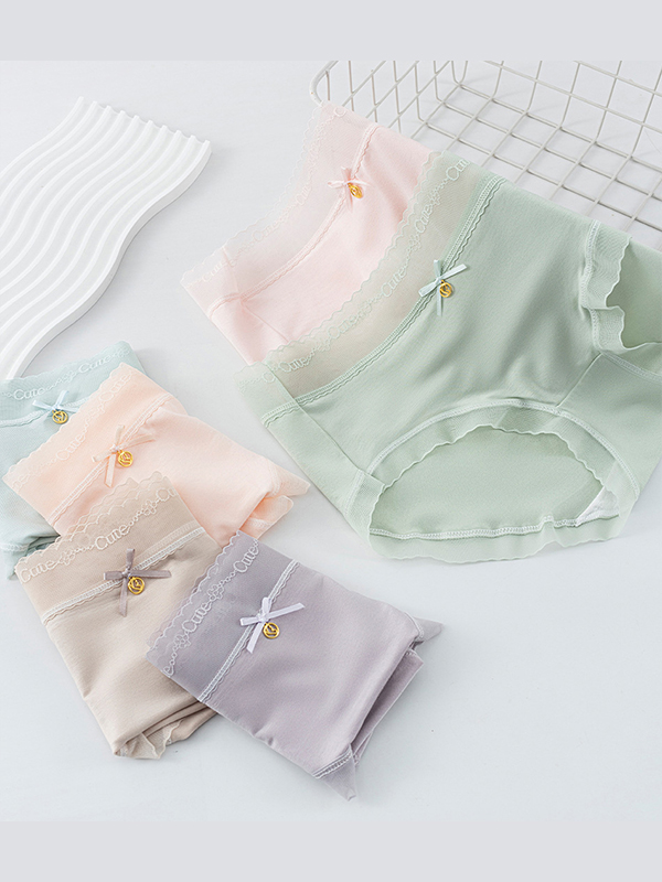 高彈輕柔舒適中腰莫代爾蠶絲褲底三角褲(紫色) M-2XL