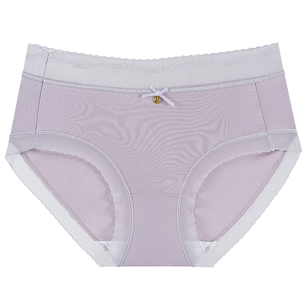 高彈輕柔舒適中腰莫代爾蠶絲褲底三角褲(紫色) FREE