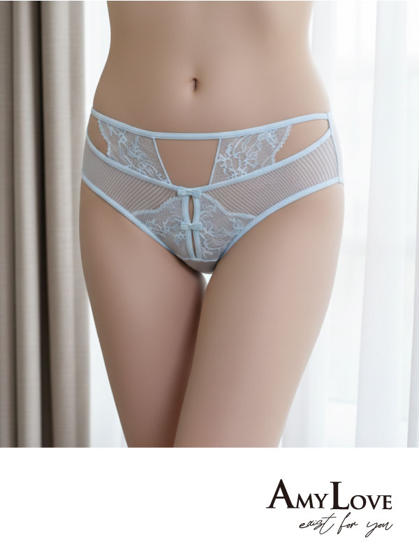 花芯簍空線條低腰三角褲 (白色) M-XL