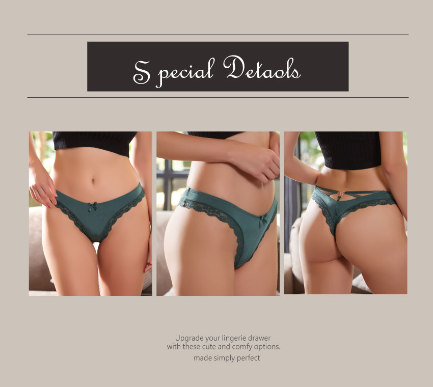 蜜秘蝴蝶蕾絲低腰蕾絲丁字褲(色) M-L