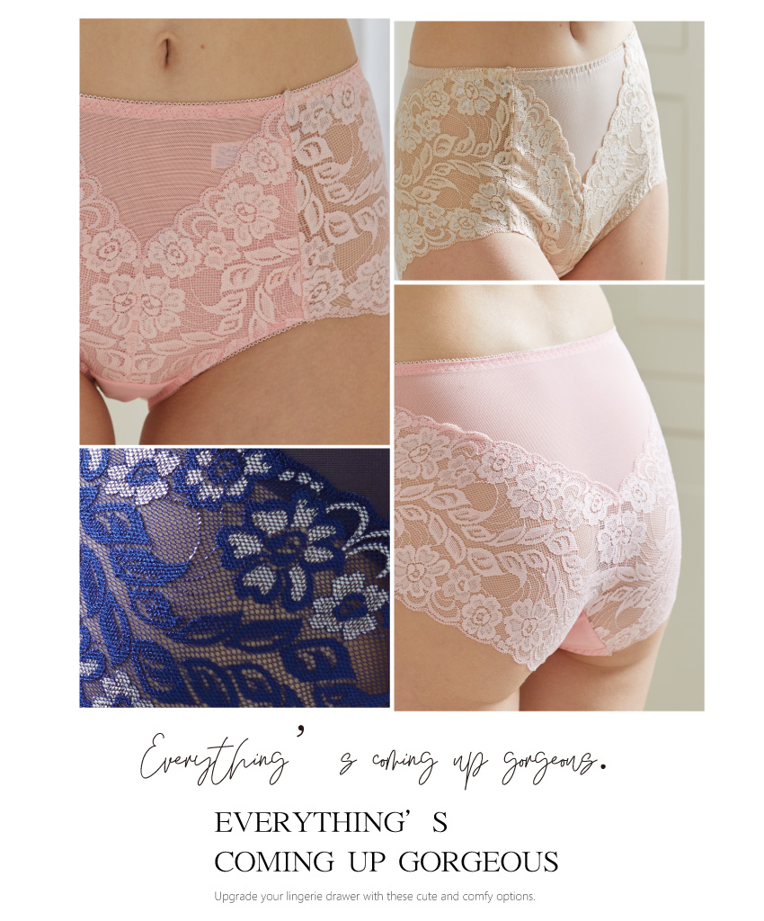 日系精美蕾絲無痕精美內褲 (粉) L~XL