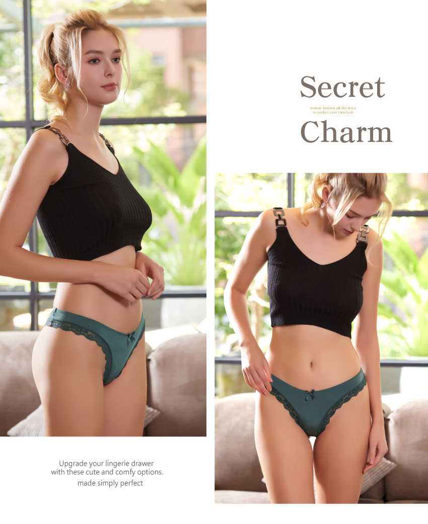 蜜秘蝴蝶蕾絲低腰蕾絲丁字褲(色) M-L