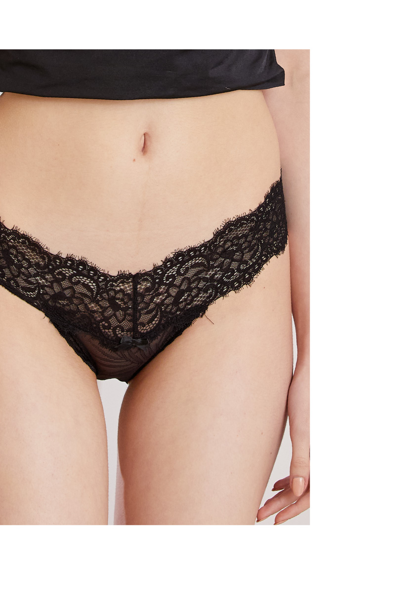 性感甜心蕾絲低腰三角褲 (酒紅焦糖色) FREE