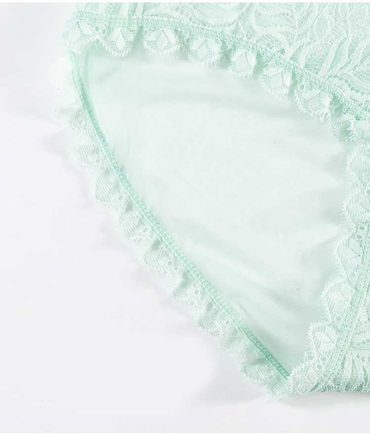 睫毛蕾絲後細帶造型低腰三角褲 (粉色) FREE