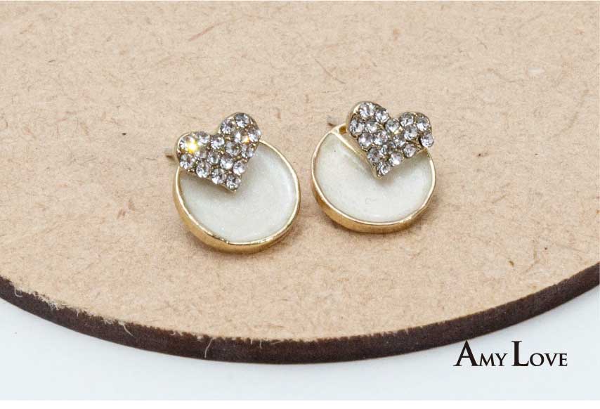 925銀針．陶醉心鑽．銀針耳飾 耳環