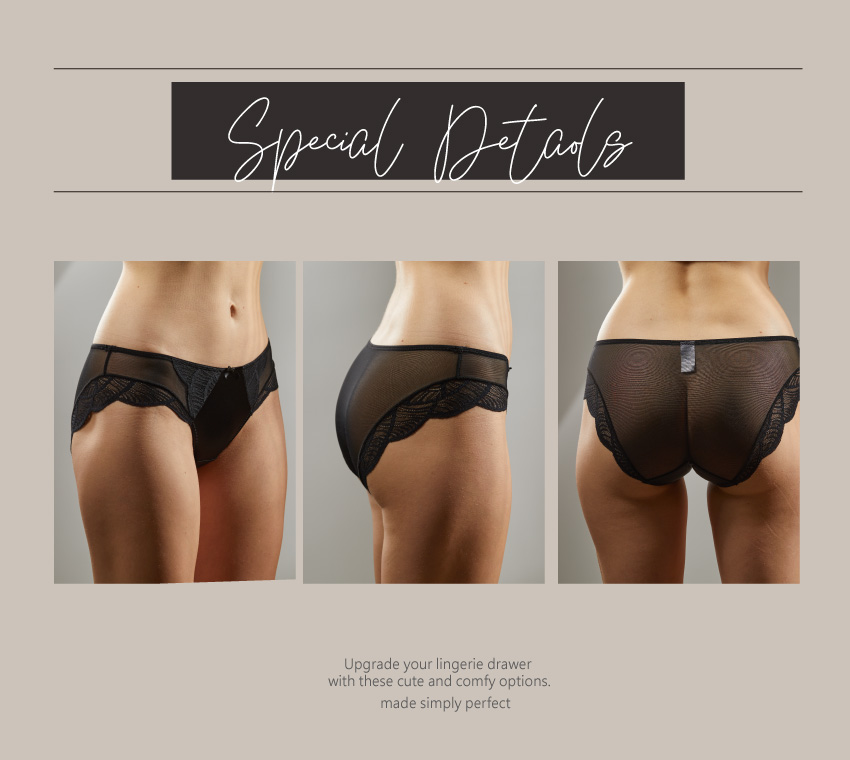 緞面蕾絲花低腰性感三角褲 (白色) M-L