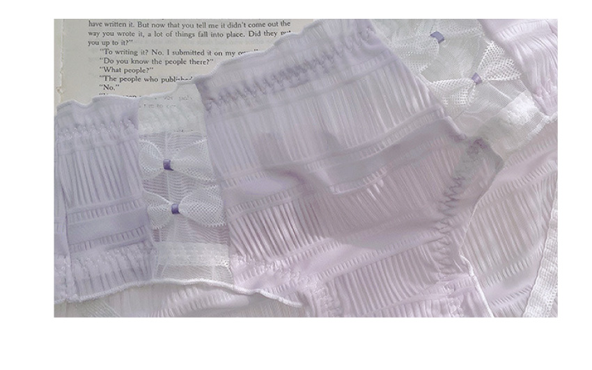 日系浪漫甜美前蝴蝶結泡泡軟紗三角褲 (淺綠色) M-L