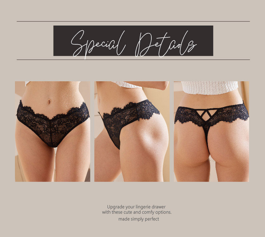 三角造型性感蕾絲丁字褲