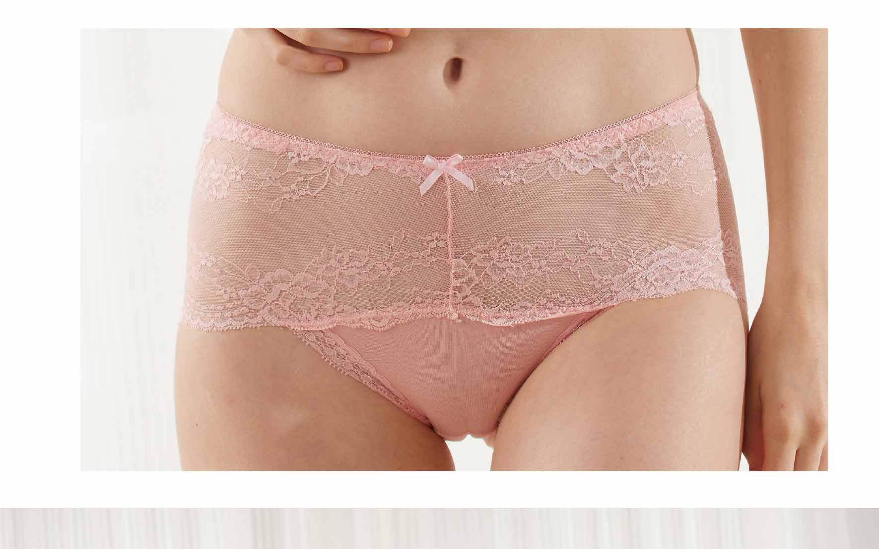 日系精美莫代爾棉蕾絲無痕精美內褲(黑色)