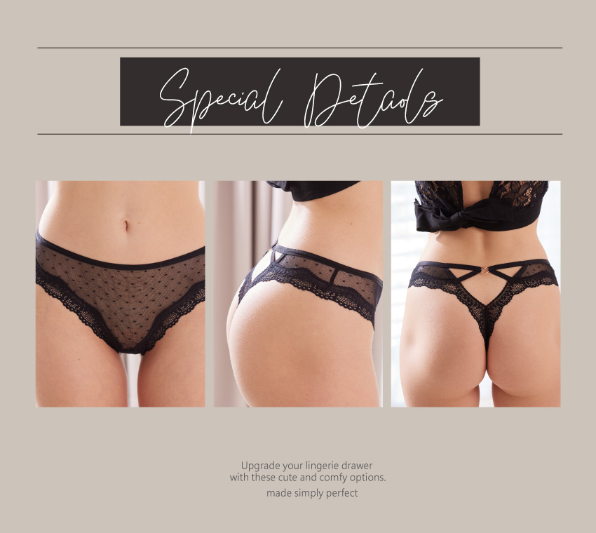 時尚造型愛心飾環性感蕾絲丁字褲 (酒紅色) M-L