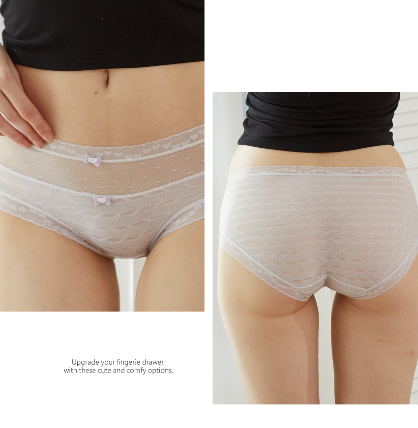 輕薄透氣泡泡網紗包臀三角內褲 (紫色) M-XL