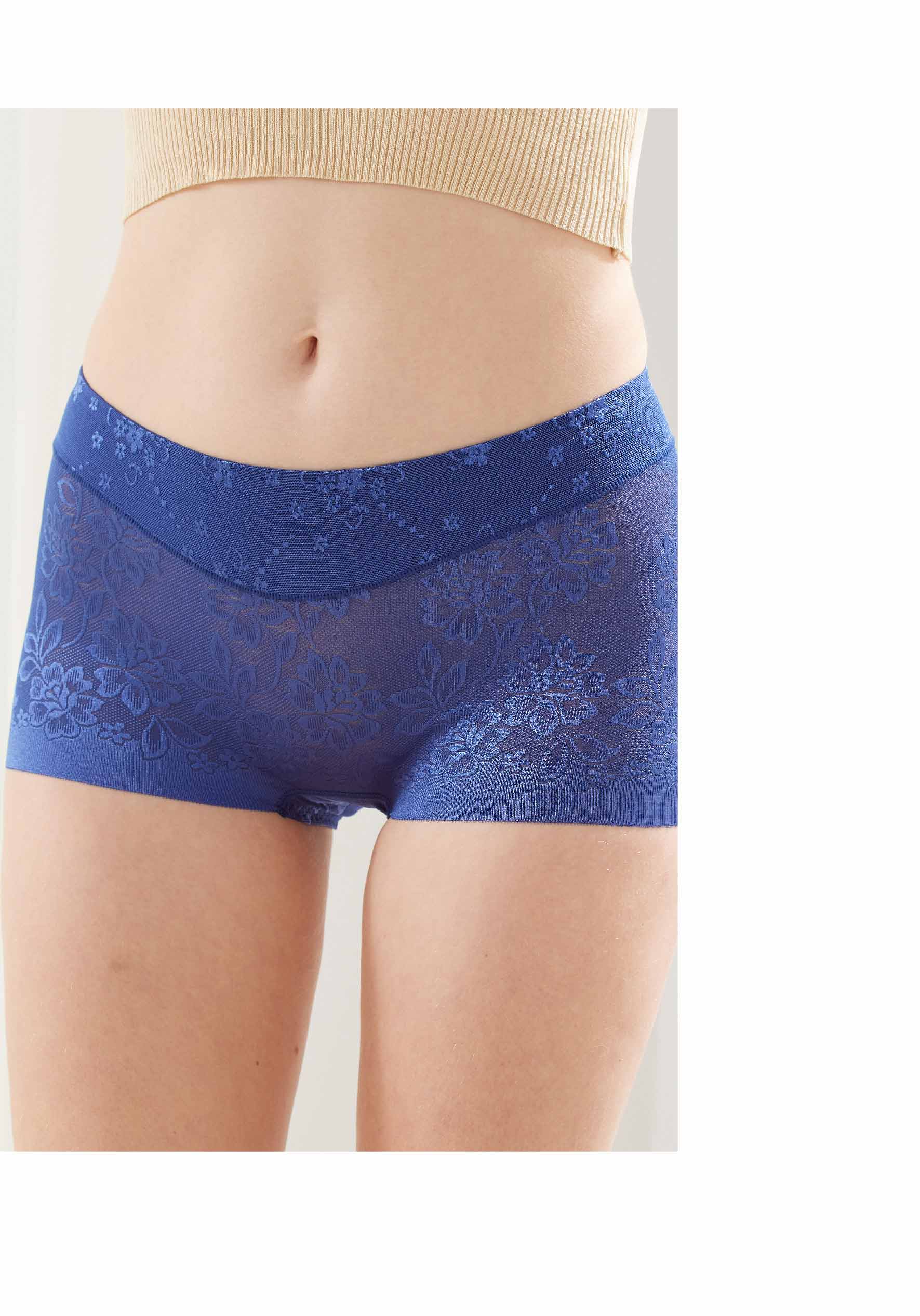 親膚柔感緞面緹花蠶絲高級褲 (黑色)