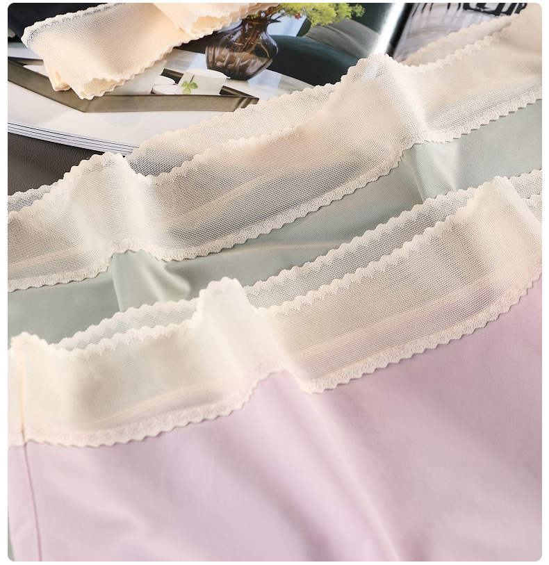 高透氣輕薄抗菌包臀桑蠶絲三角褲 (紫色) M-L