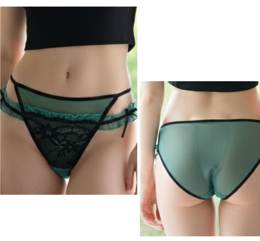 小浪漫蕾絲簍空蕾絲低腰三角褲 (紫色) M-L