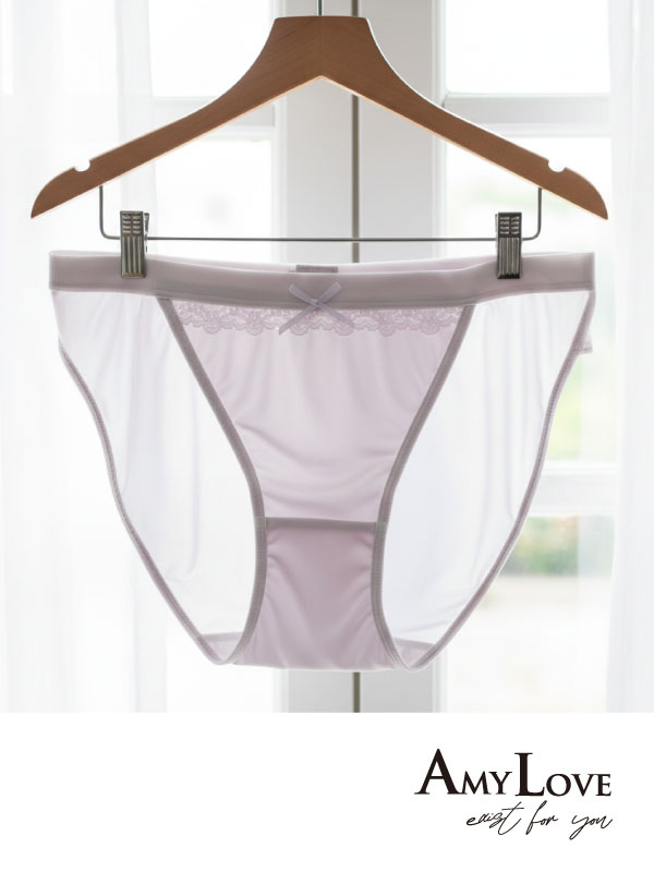 舒芙高衩微蕾絲低腰三角褲 (紫色) L-XL