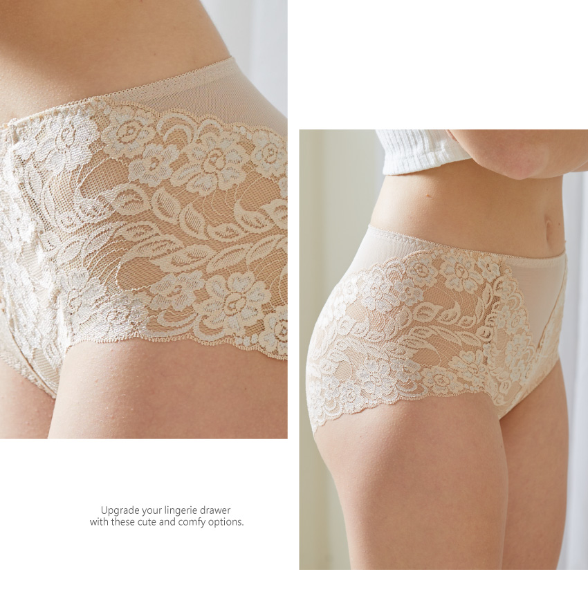 日系精美蕾絲無痕精美內褲 (膚) L~XL