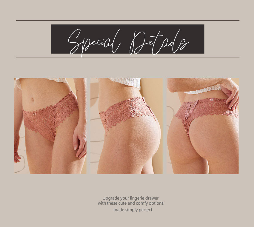 交叉造型性感蕾絲丁字褲 (黑色)