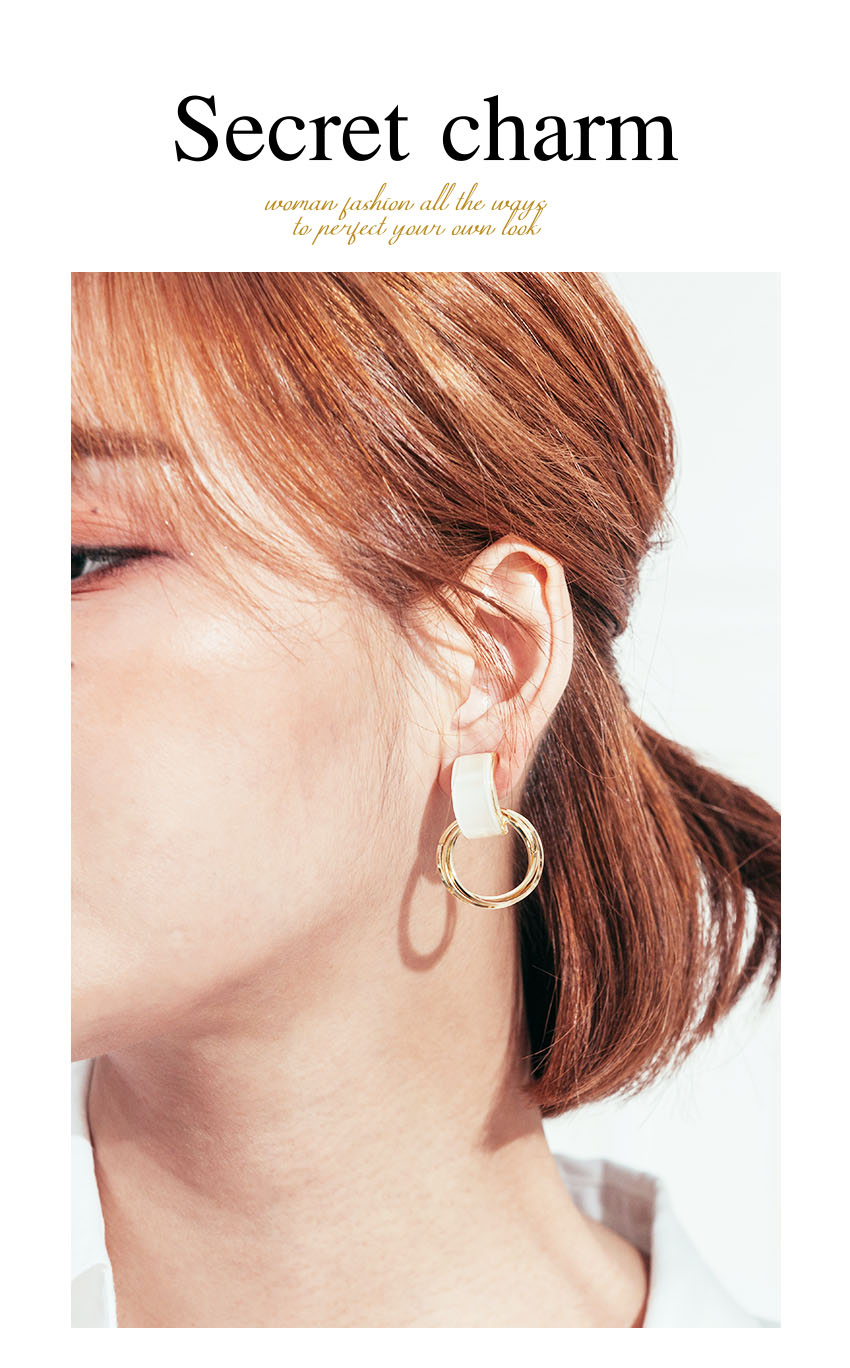 925銀針．幾何方形貓眼石．銀針耳飾 耳環