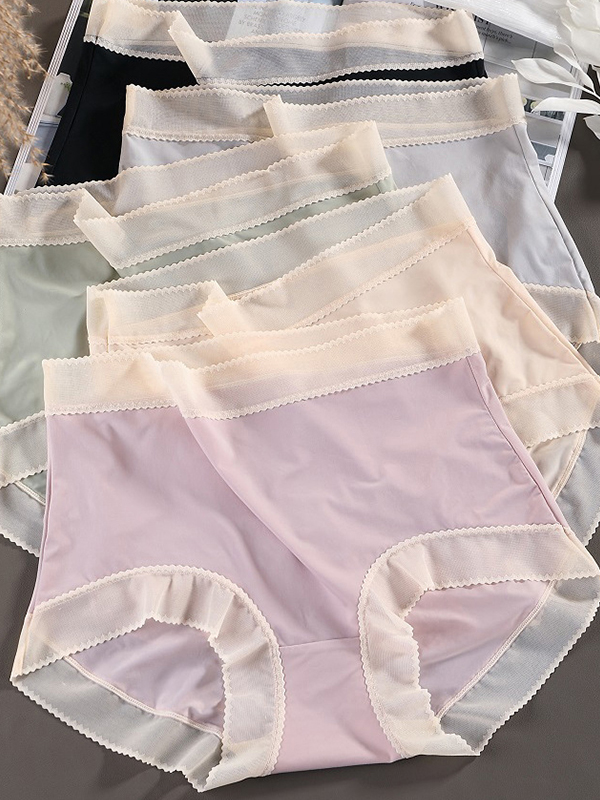 高透氣輕薄抗菌包臀桑蠶絲三角褲 (柔綠色) XL-3XL