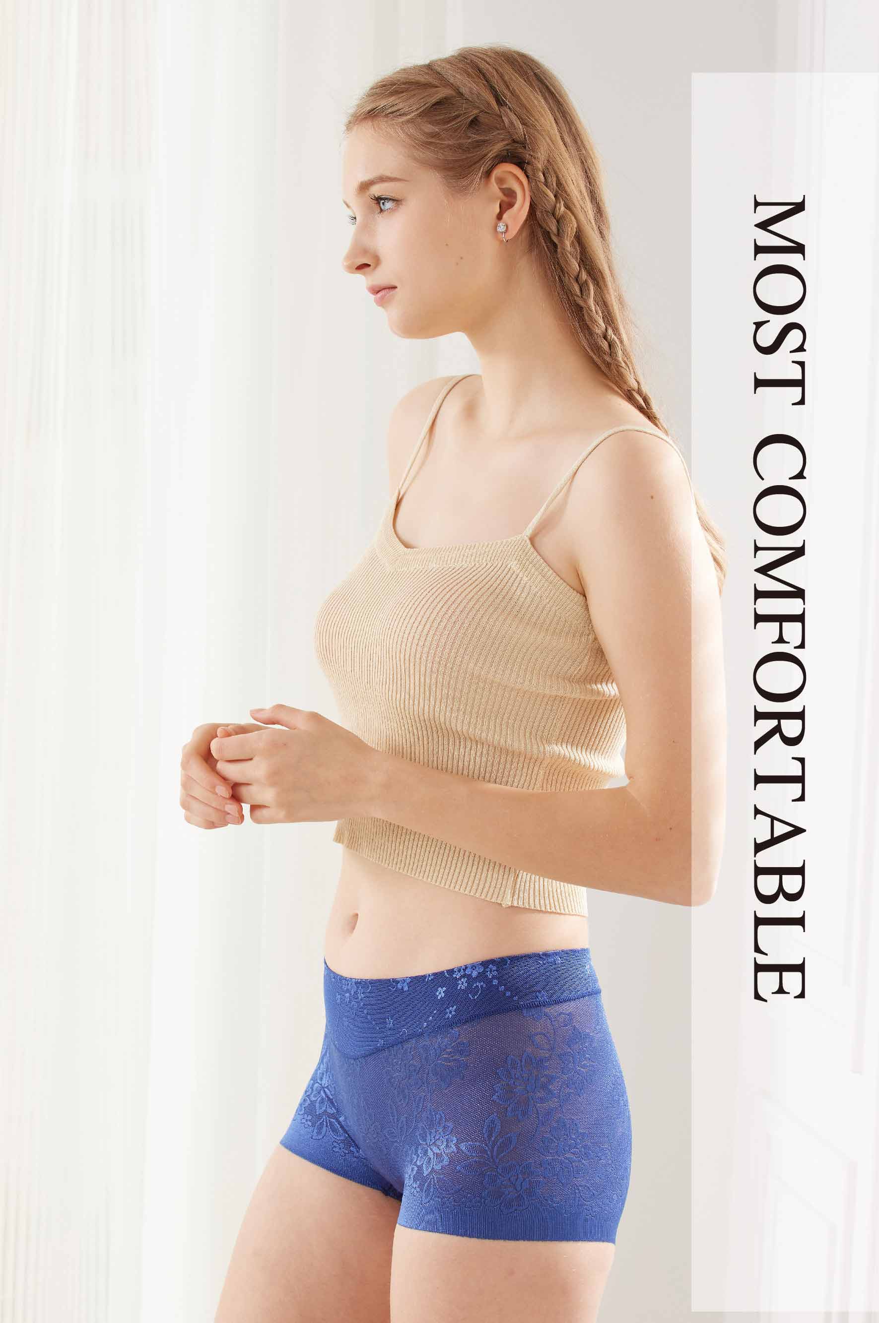 親膚柔感緞面緹花蠶絲高級褲 (黑色)