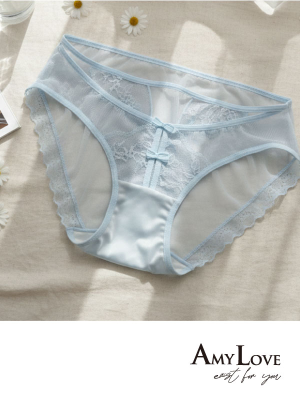 花芯簍空線條低腰三角褲 (淺紫) M-XL