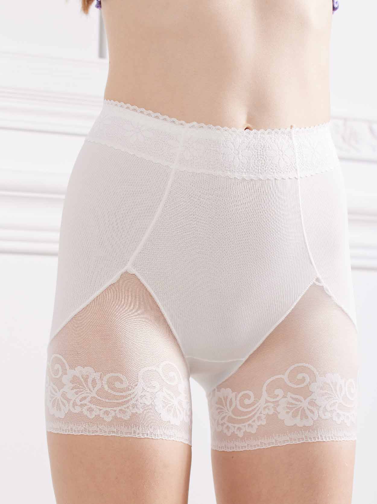 高腰微塑身收小腹修飾安全褲 (白色)