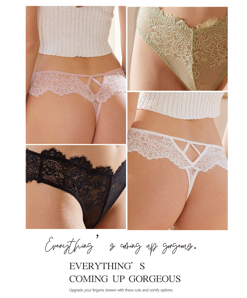 三角造型性感蕾絲丁字褲