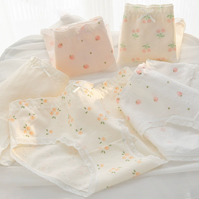 Cotton ss 小花滿滿棉質三角內褲(黃色) L-XL