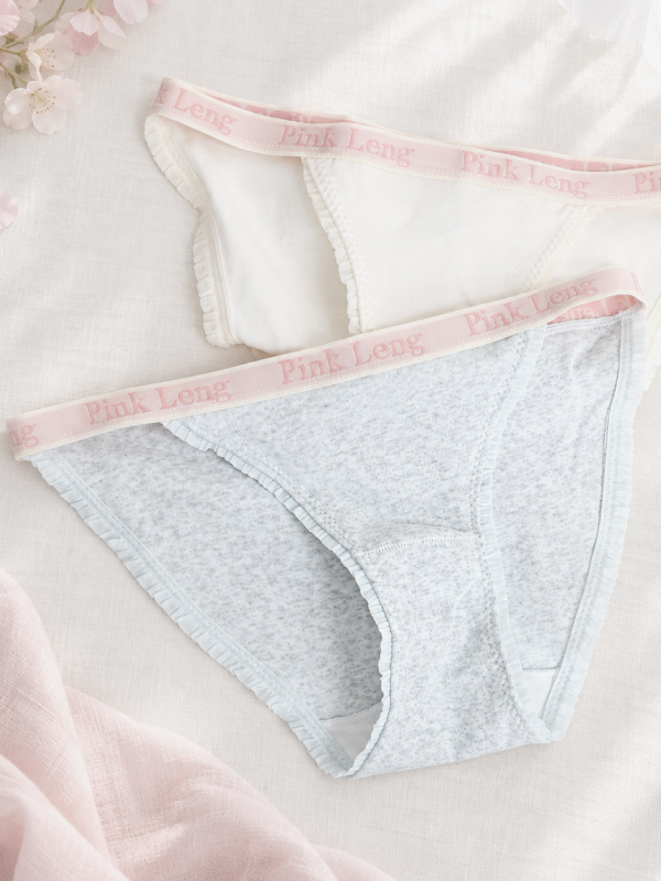 高叉舒適低腰棉質三角褲 (藍) M-L