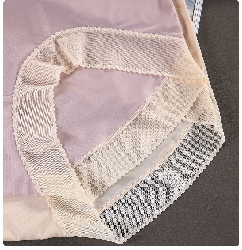 高透氣輕薄抗菌包臀桑蠶絲三角褲 (紫色) M-L