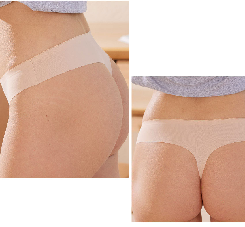 桑蠶絲抗菌胺基酸 性感 無痕瑜珈貼身隱形丁字褲 (果綠色)