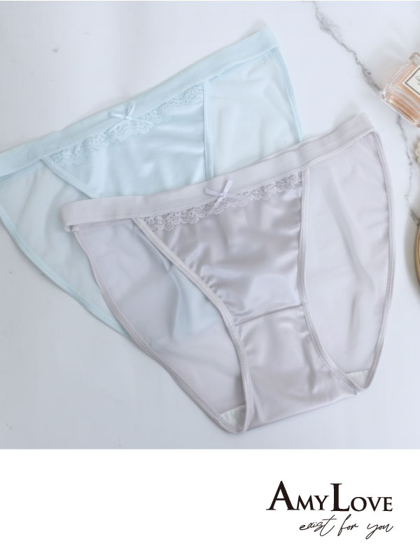 舒芙高衩微蕾絲低腰三角褲 (紫色) L-XL