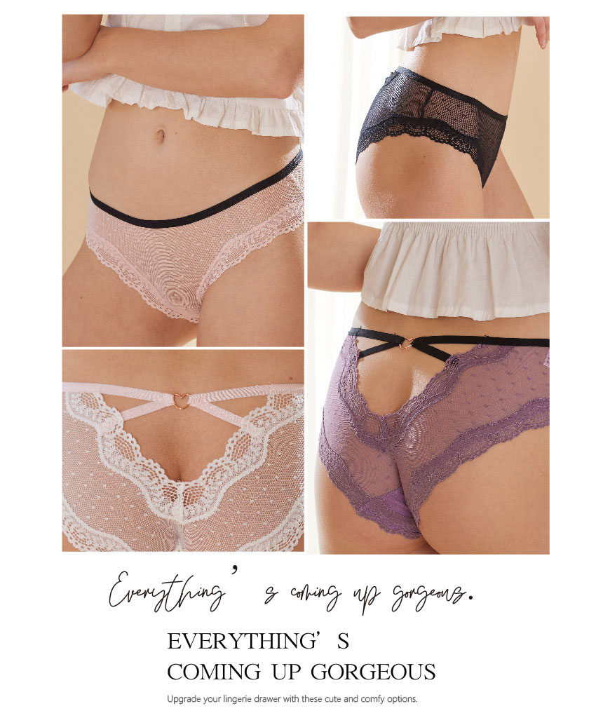 時尚造型愛心飾環性感蕾絲丁字褲 ()