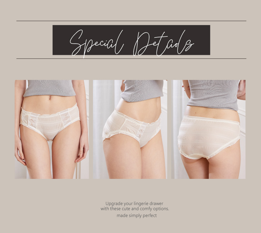 日系浪漫甜美前蝴蝶結泡泡軟紗三角褲 (淺綠色) M-L