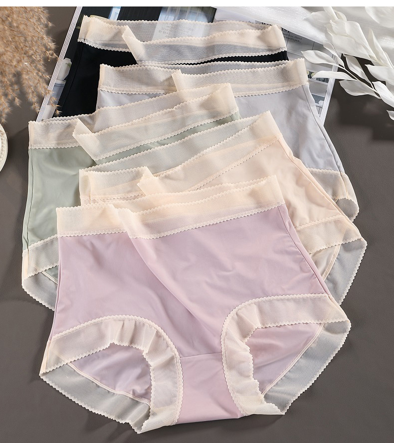 高透氣輕薄抗菌包臀桑蠶絲三角褲 (淺綠色) M-L