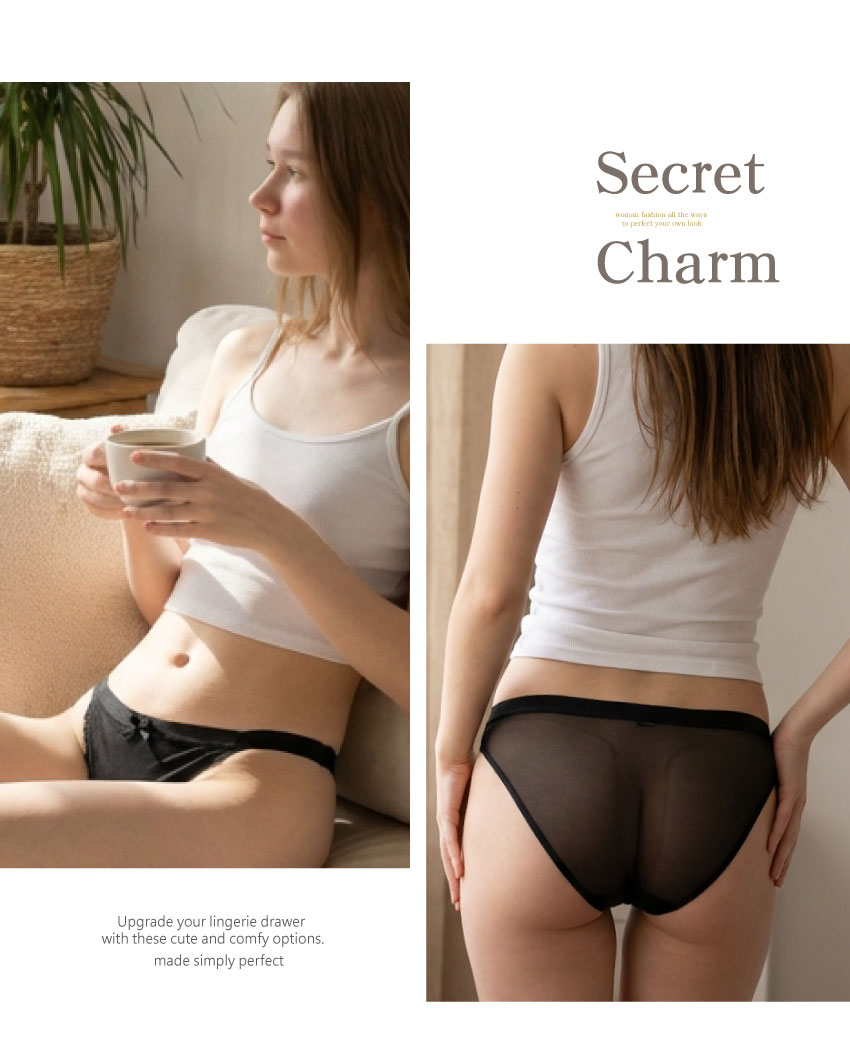 舒芙高衩微蕾絲低腰三角褲 (天空藍) L-XL